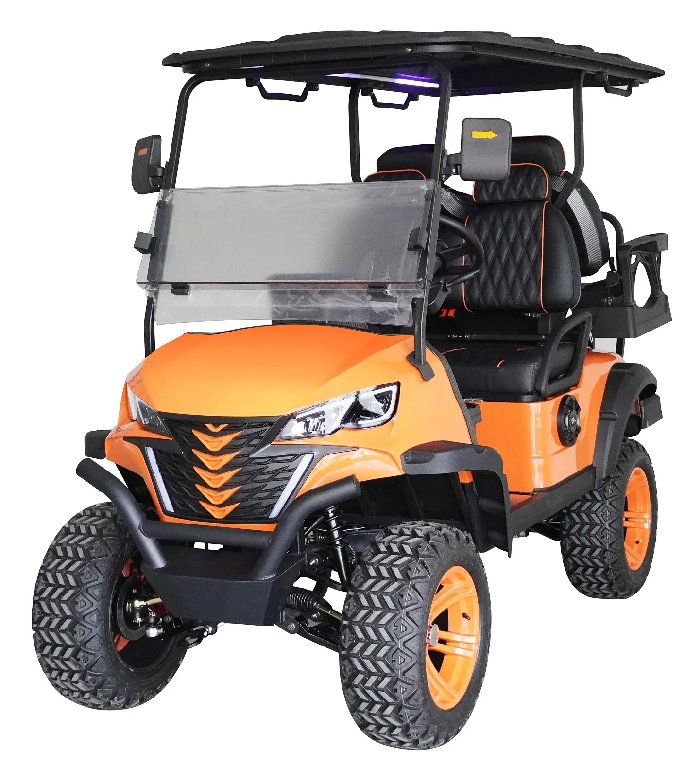 Carrinho de golfe elétrico elevado F4GH22B — 4 lugares — laranja