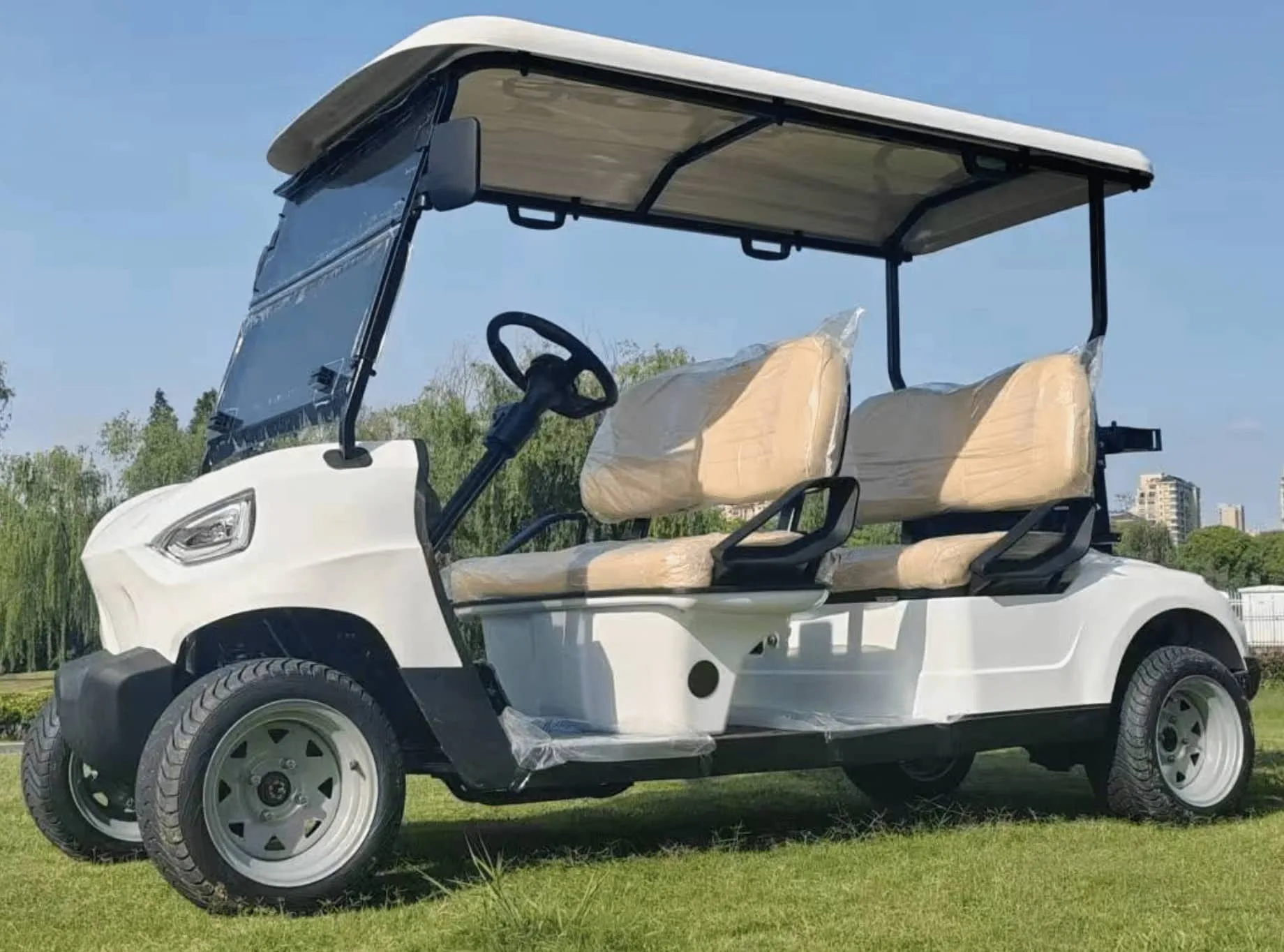 Carrinho de golfe elétrico F4GF40A — 4 lugares — branco