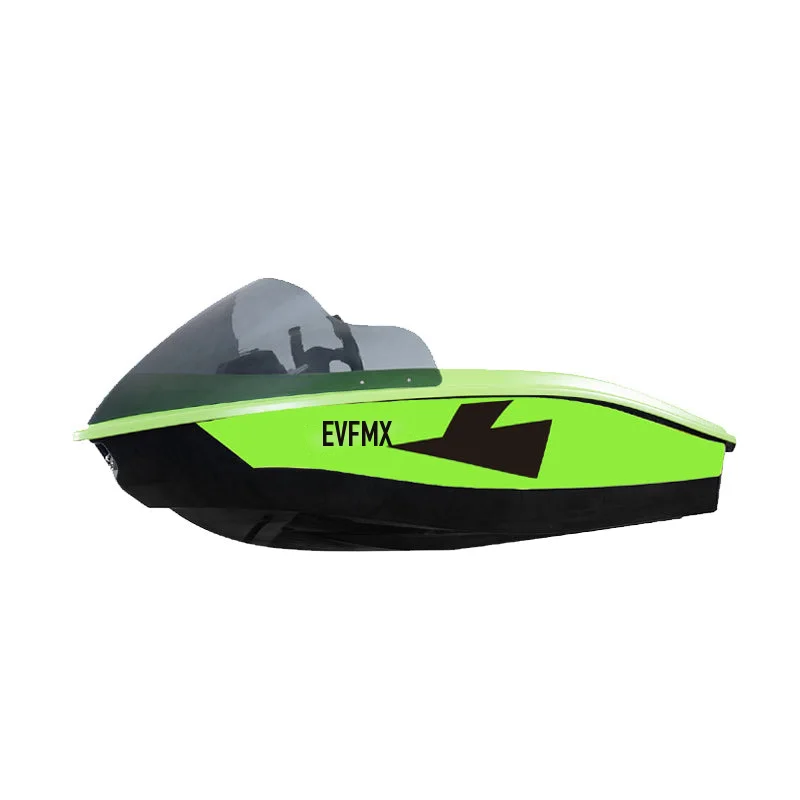 Mini Boat elétrico EVFMX V1 em vista lateral sobre fundo branco